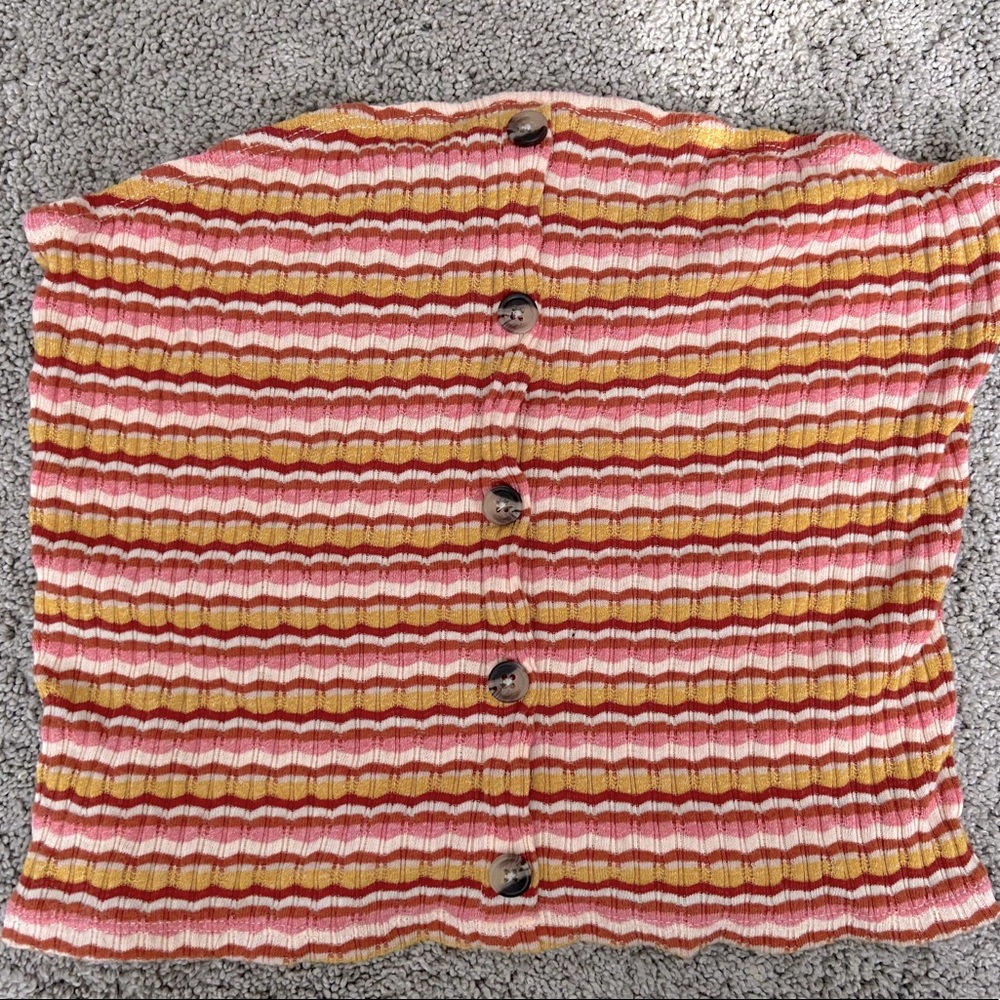 Striped Ribbed Tube Top💛